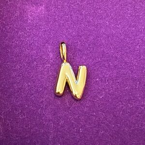 Melanie Auld Puffed Letter “N” Charm Pendant - 14k Gold Vermeil - NWOT